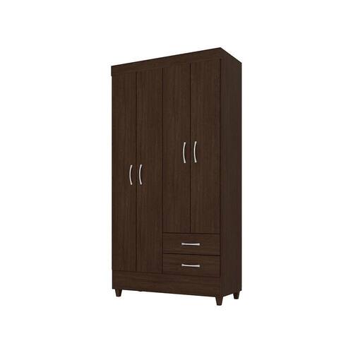 imagem-Guarda Roupa Solteiro 4 Portas Demóbile Astro - Marrom