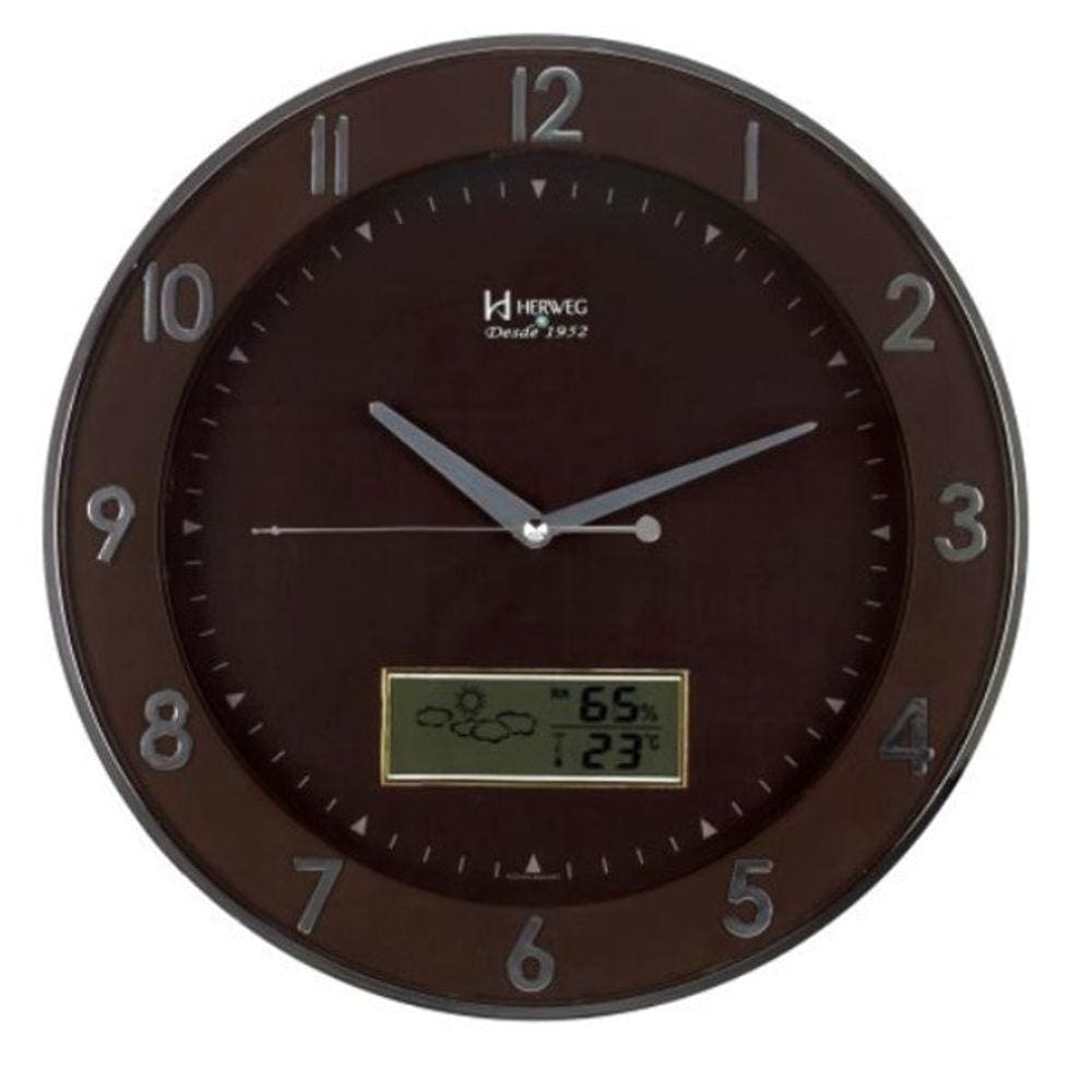 Relógio 6808 Parede 35cm Musical Termohigrômetro Herweg