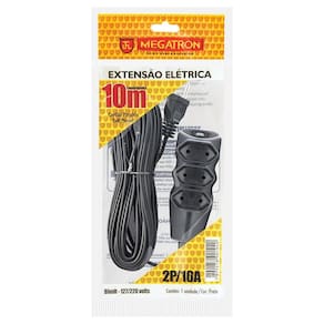 Extensão Elétrica 3 tomadas 10 metros 10A 2P