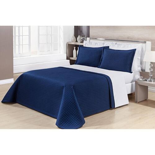 Kit Cobre Leito Casal Super King Size Azul Marinho Pratic 100% Algodão 3 Peças Menor preço em Kit Cobre Leito Casal Super King Size Azul Marinho Pratic 100% Algodão 3 Peças