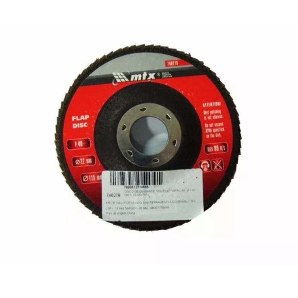 Disco De Lixa Flap 4.1/2 Pol Grana 40 Mtx