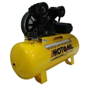 Compressor 20 Pés 200 Litros 2 Pistões 5Hp Trifásico Motomil