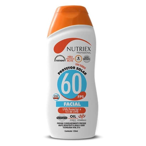 Protetor Solar Facial Fps 60 120 Ml Bisnaga Nutriex Menor preço em Protetor Solar Facial Fps 60 120 Ml Bisnaga Nutriex