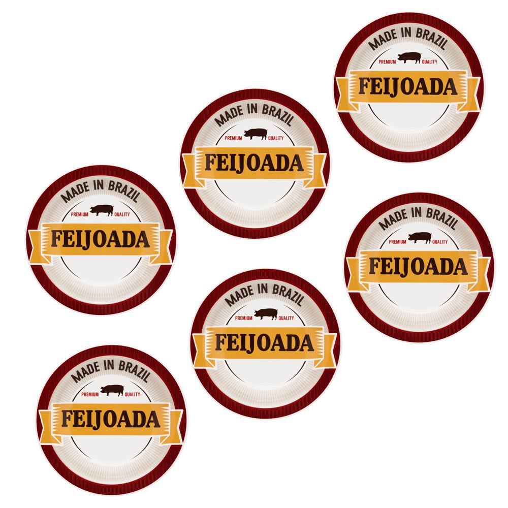 Conjunto de Pratos Fundos Oxford Daily Feijoada Premium – 6 Peças