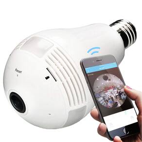 Camera Ip Lampada Panoramica Seguraça Vr 360 Wifi Led Icsee