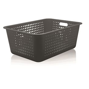 Cesta Organizadora Maxi Sem Tampa 40 Litros Chumbo Ou