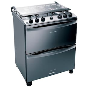 Fogão Brastemp 5 Bocas BFD5NCR com Mesa de Inox, Duplo Forno e Acendimento Automático - Inox