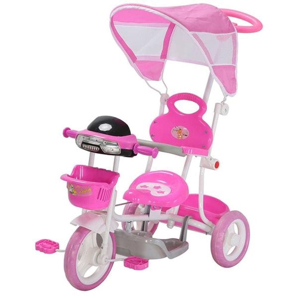 Triciclo Infantil com Haste Empurrador Pedal Motoca Velotrol 2 em