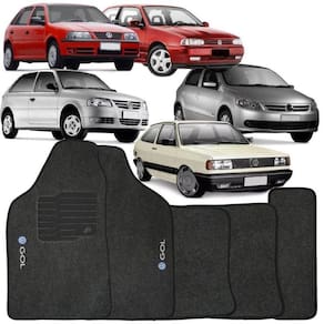 Jogo de Tapete Automotivo Carpete Gol G2 Bola 1995 à 2004 Soft Logo Bordado Grafite 5 Peças