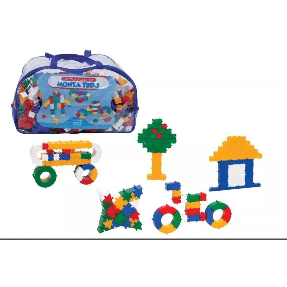 Brinquedo Pedagógico Peças De Encaixe Monta Tudo 1000 Peças