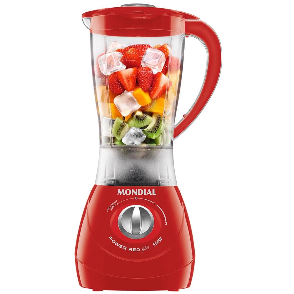 Liquidificador Mondial Power Red L77 Vermelho 550W com 2 Velocidades