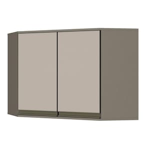 Armário Aéreo Canto Oblíquo 2 Portas 79cm Connect Henn Duna/Cristal