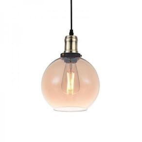 Pendente Vintage Vidro Âmbar Globe Blumenau Bege