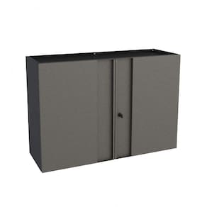 Armário Aéreo 2 Portas Multibox Telasul Preto/Cinza