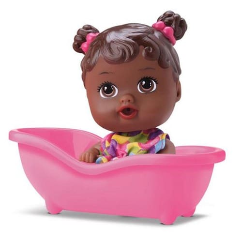 imagem-Boneca Little Dolls Banheirinha - Negra - Divertoys