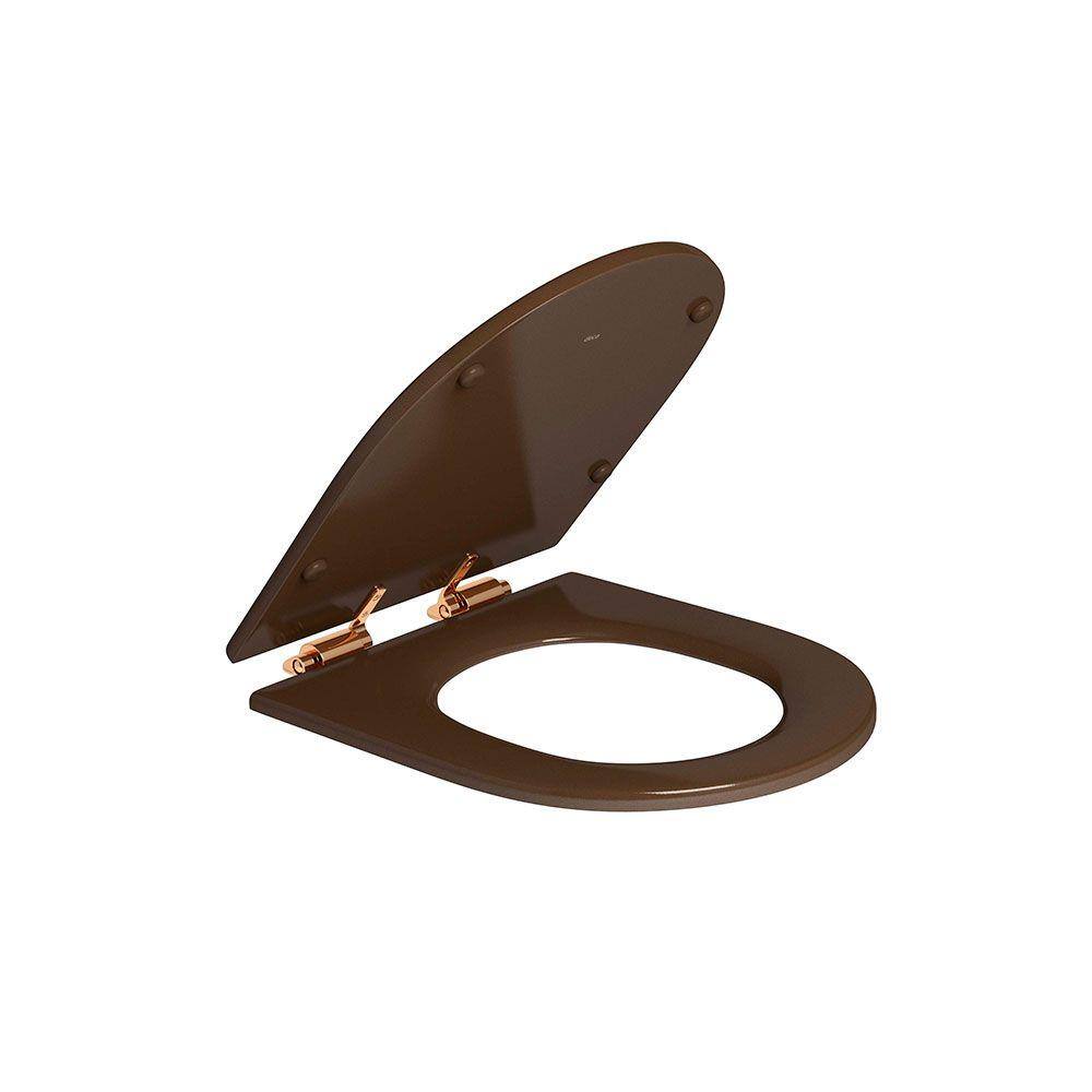 Assento Poliester com Slow Close e Ferragem Red Gold para os modelos Carrara, Nuova, Link e Duna AP237 - Deca