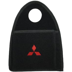 Lixeira Lixinho Automotiva Carro Carpete Bordado Mitsubishi para Câmbio Preta