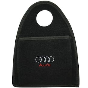 Lixeira Lixinho Automotiva Carro Carpete Bordado Audi para Câmbio Preta