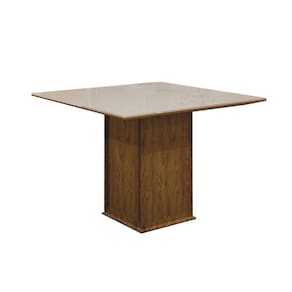 Mesa de Jantar 4 Lugares Tampo MDF/Vidro Napoli Leifer Canela/Vidro Off White