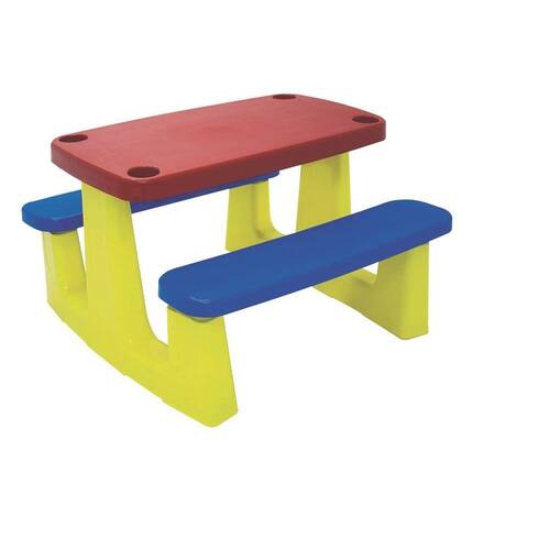 Mesa Tampo Vermelho E Banquetas Azuis Embutidas Infantil Picnic - Tramontina Menor preço em Mesa Tampo Vermelho E Banquetas Azuis Embutidas Infantil Picnic - Tramontina