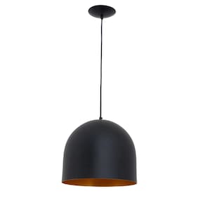 Lustre Pendente Asedo Preto/Dourado Auremar