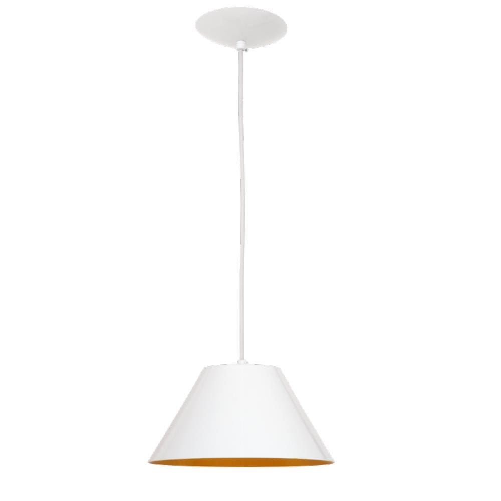 Lustre Pendente Cup Branco/Dourado Auremar