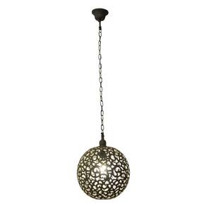 Pendente de Metal Indira 42cmx28cm Bella Iluminação Cinza