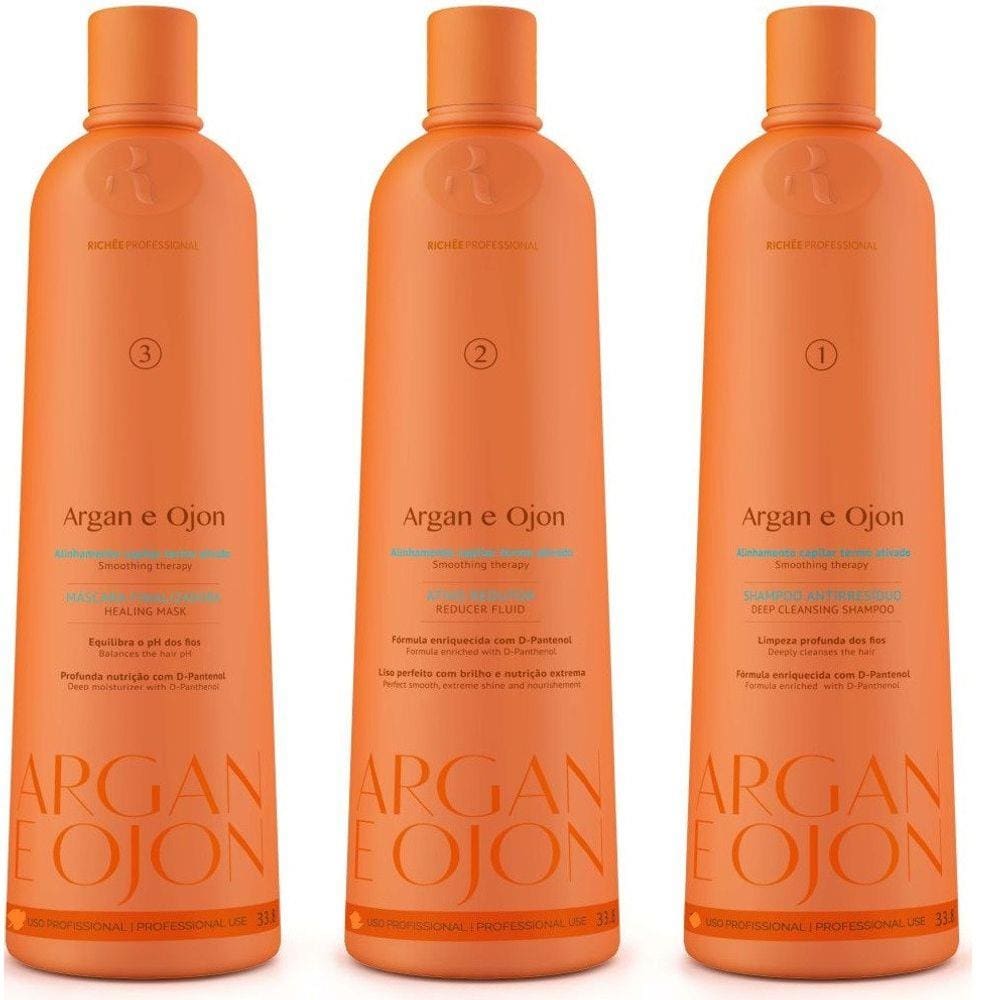 Kit Richée Professional Argan E Ojon Alinhamento Capilar 1L