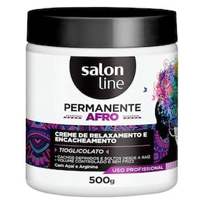 Permanente afro salon line - creme de relaxamento e encacheamento - 500 ml