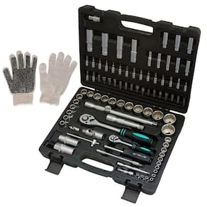 Chave Catraca e Soquetes de 1/2 e 1/4 Aço CR-V com 94 Peças 1358099 STELS
