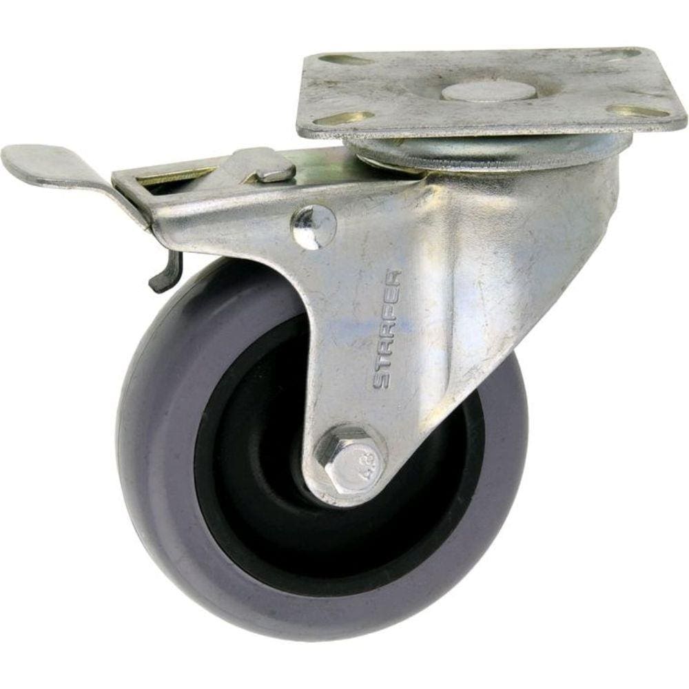 Rodízio Polipropileno Placa Giratória Com Trava Starfer 3