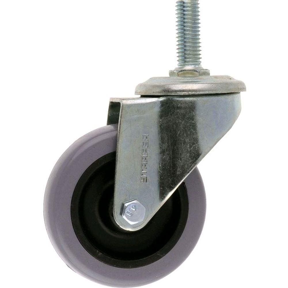 Rodízio Aço Carbono Zincado e Roda Plástico PVC 5 Polegas Eixo Fixo - STARFER