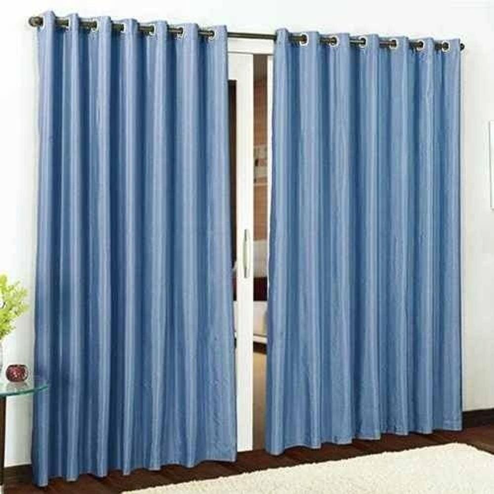 Cortina Rustica 300X250 Azul Marinho Ilhós Cromado | Admirare