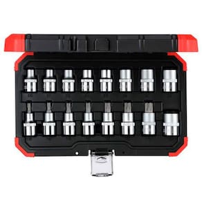 Jogo De Soquetes E Chaves Soquete Tipo Tork Com Encaixe De 1/2 Pol. 16 Peças-Gedore Red-R68003016