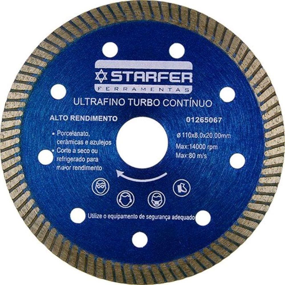 Kit 10 Un. Disco Diamantado Porcelanato Starfer 4.3/8