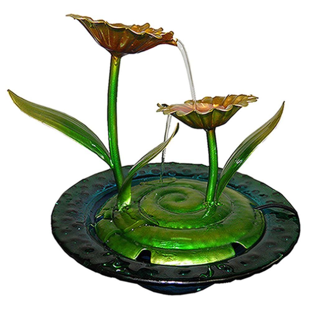 Fonte De Agua Cascata Decorativa De Metal Flores Amarelas para Jardim e Casa (FT-R)