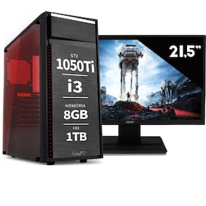 Pc Gamer Intel Core I5 8gb Hd 1tb Geforce Gtx 1050 Ddr5 Com Monitor 21 5 Full Hd Easypc Casas Bahia