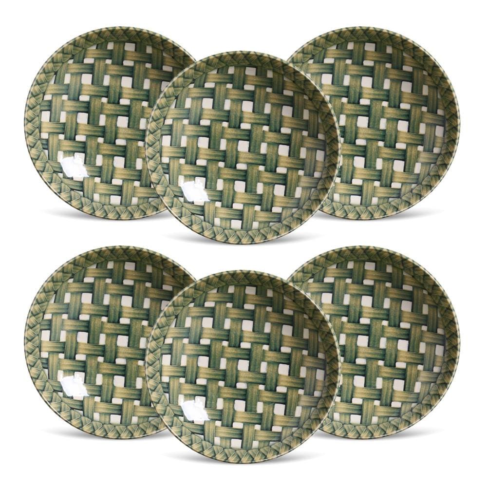 Conjunto de Pratos Fundos Porto Brasil Coup Foliage Estampado – 6 Peças