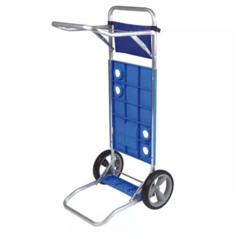 Carrinho de Praia Alumínio Azul Mor