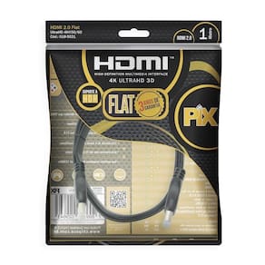 Cabo HDMI PIX FLAT 2.0 19 Pinos 4K 1Metro Polybag 018-5021