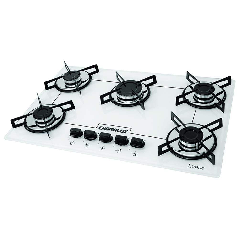 Fogão Cooktop Ultra Chama 5 Bocas Branco Chamalux Bivolt