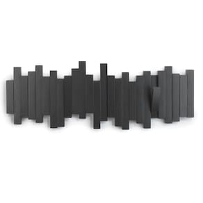 Cabideiro de Parede Sticks Plástico 5 Ganchos Preto Umbra