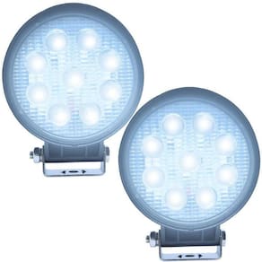 Par Farol de Milha Led Universal 12V 24V 27W 9 Leds Cinoy YN-FA001 6000K Redondo 11 Cm