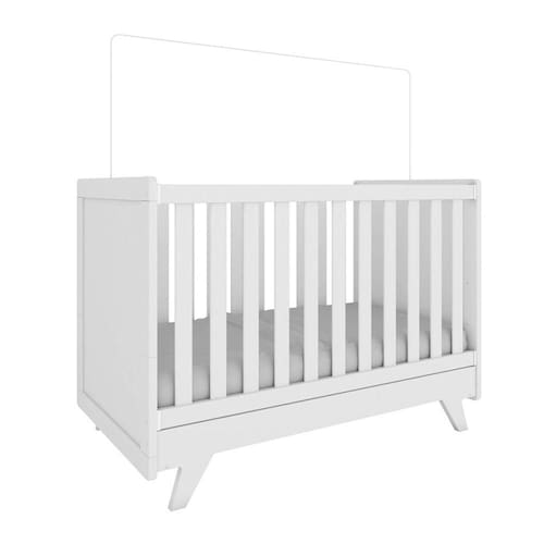 imagem-Berço minicama Retro 100% MDF Peroba Moveis - BRANCO