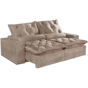 Sofá 4 Lugares Retrátil E Reclinável Elegance Tecido Suede 2,30m