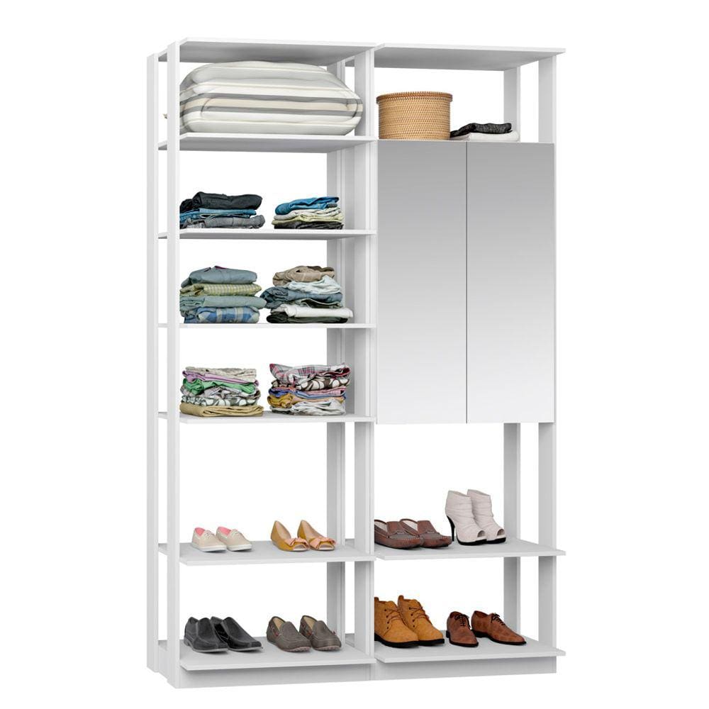 Guarda-Roupa Solteiro Modulado Clothes II com Espelho 2 Portas