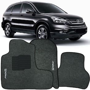 Jogo de Tapete Automotivo Carpete Honda Crv 2007 à 2011 Soft Logo Bordado Grafite 3 Peças