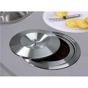 Lixeira Pia Embutir 8 Litros Inox Escovado E Alumínio