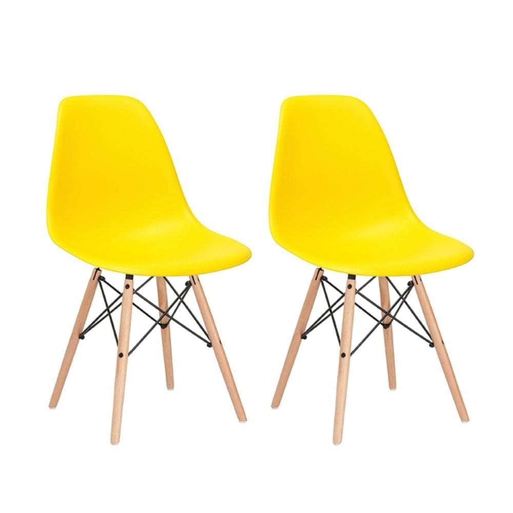Kit 2 cadeiras Eames DSW - Madeira clara