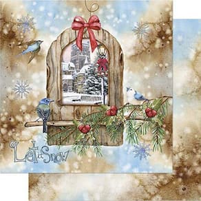Papel Scrapbook Natal Litoarte 30,5x30,5cm SDN-088 Oratório Madeira Litoarte